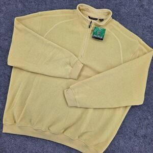 Pro Tour Mens XXL Quarter Zip Pullover Jojoba Yellow Golf Sweater Z9FK0388 NEW